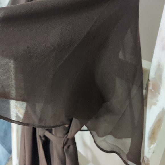 SOLD Y2K Chiffon Brown Dress - Picture 3 of 4